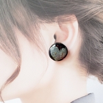 キラキラ✨ブラック系ニコちゃんピアス(イヤリング)