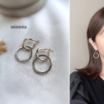 ✴︎再×2販売！✴︎２wayゴールド×シルバーのダブルリングピアス【チタンピアス】