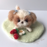 羊毛フェルト　犬　いちご＊シーズー　いちごと共に