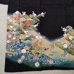 サイズオーダー 留袖ドレス ボレロ7分袖付 菱形花柄