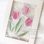 小さな光の輪　チューリップ　ステンドグラス風ギャラリーグラスアート