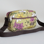 最終出品　小さいサイズ　３色のユリ柄プリント生地　シンプルショルダーバッグ♪　Fm2 Lab.