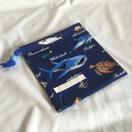 【e様オーダー品】給食袋巾着★水族館図鑑ネイビー