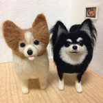 オーダー品✩パピヨンちゃん&チワワちゃん✩羊毛フェルト