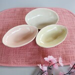 🌸プチ皿３色組　桜の花びら　（Pi,Gra,Ye）1セット限り