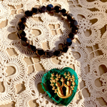 【JIRI＊IVANA 1連20コantique style beads8㎜plus westgermany vintage heart emerald/gold】set