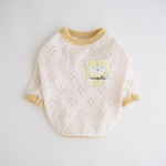 【3/19 21:00〜発売】選べるポッケ　透け編みナチュTee：ミモザ(Yellow)【名入れ無料】半袖/袖無しへの変更可◎