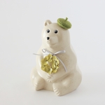 しろくま貯金箱　紫陽花greenリース & ベレー帽｟グリーン｠2点セット