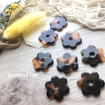 【送料無料】お花  アクリルパーツ  カボション  4pcs