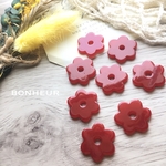 【送料無料】お花  アクリルパーツ  カボション  4pcs