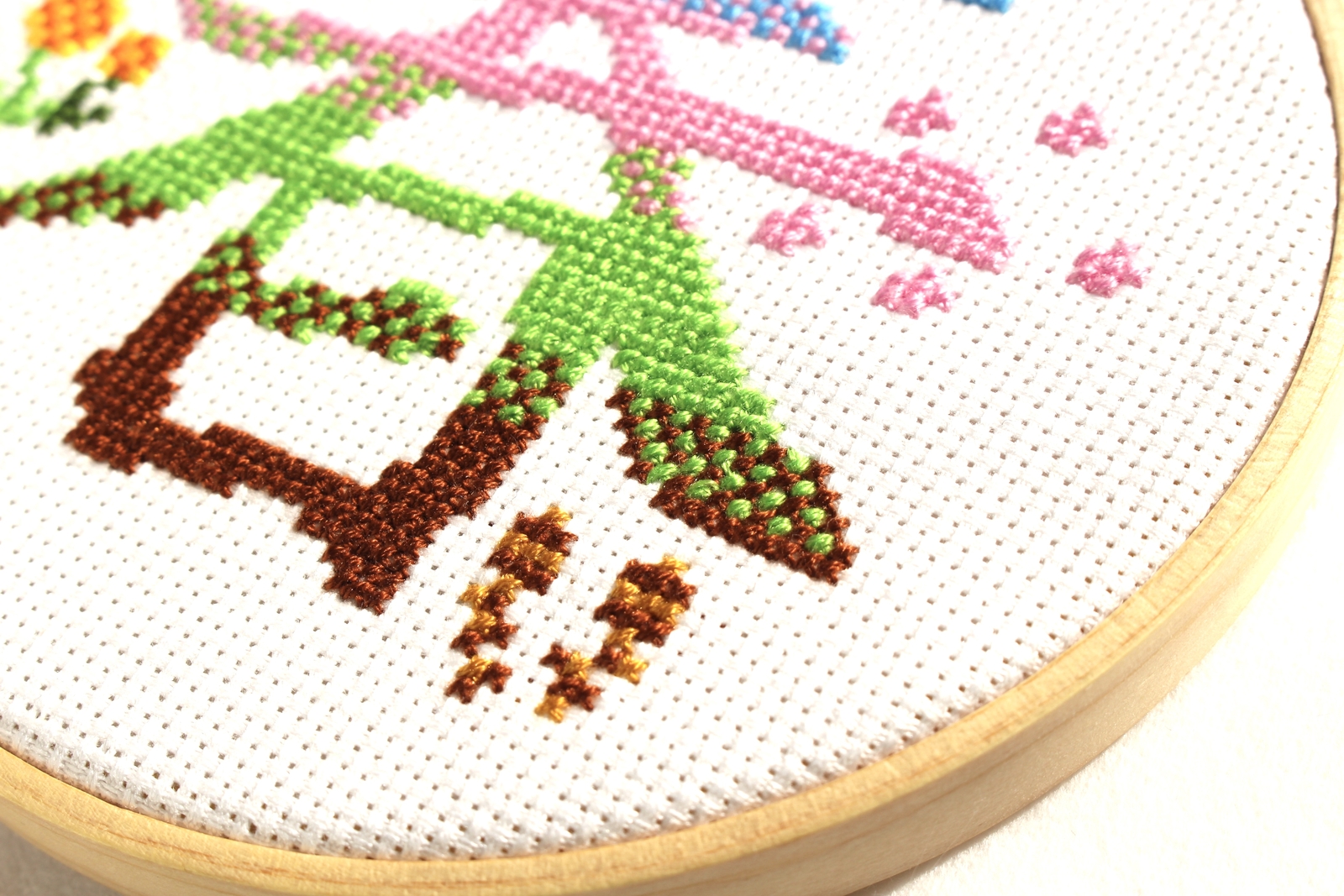 クロスステッチ、スイーツ、マカロン、洋菓子、刺繍、ハンドメイド 