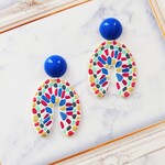 再販☆カラフルなＵ字ピアス・あお