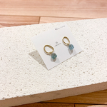 【一点限り】彫金の真鍮ピアス　アパタイト