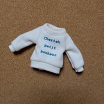 【📣SALE】ドール服★英語の長袖トップス(クリーム)