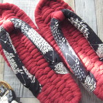 布ぞうり：e-ri09516さまご予約品＊red28cm/ハリネズミ