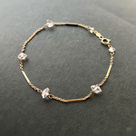 14kgf NY Herkimer diamond Station bracelet  Dream Crystal