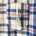 トリコロールカラー×エッフェル塔のパール刺繍シャツワンピース 