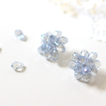 Sparkling earrings (blue-gray)【受注制作】