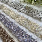 【50㎝〜】FC-0400 フリンジレース　レース　レースリボン　パステルカラー　4色展開　ブレード　lace ribbon handmade madeinJapan