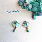 アマゾナイトと紫陽花のピアス／イヤリング