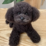 羊毛フェルト　犬　トイプードル【黒】