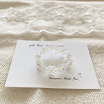 小さいお花のビーズリング.＊ クリア×ホワイト　