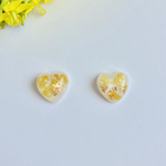 菜の花　小粒　ハートピアス