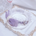 再販♡新作♡首輪♡フラワー柄♡くり抜きパープルリボン♡春#minne_new