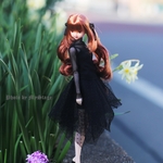 msdr-21-74 黒シースルーハイネックTとキャミワンピース（momoko、ジェニーなど1/6人形用）