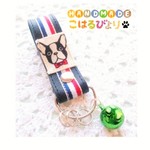 可愛いフレンチブルドッグの合皮製キーストラップ㉕