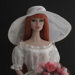 オーガンジーハット［白花柄］【Barbie FR PoppyParker Misaki 1/6 ドール帽子】