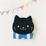 ふんわり☆ねこさん　移動ポケット　くろねこさん（ブルー）