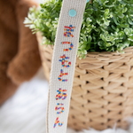 レインボーお名前刺繍のネームタグストラップ