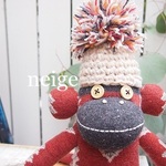 neigeソックモンキー レンガ色ちゃん