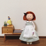 【オーダー品】マドレーヌちゃん♡ワンピースとラベンダー刺繍のエプロンセット