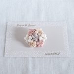 再販【 受注制作】摘まれし小花～ さくらピンク ～  刺繍ブローチ