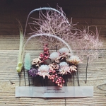 38 Dreird flowers head dress / peach ヘッドドレス  セルリア　ペッパーベリー　ピンク
