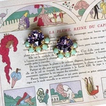 mini round orchid pierce / earring