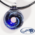 【Yasuda Glass】 ガラスの小宇宙 ホワイトオパール ペンダント　No.WM1189S