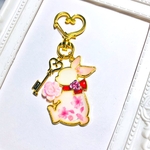  桜 うさぎ と ハートの鍵 ♡ キーホルダー ※ストラップ ネックレス バッグチャーム にも変更できます
