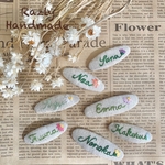 🌷1番人気🌷　売上100本達成　🎀Razlyネームパッチンピン🎀1本（単品販売）ページ　名入り　刺繍　パッチンピン　お揃い　姉妹　友達　親子　花　フラワー　プレゼント　出産祝い