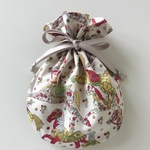 まる巾着　リバティ　マイリトルパース　My Little Pace  レッド