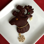 【12/1追加】クリスマストナカイ のチョコブローチ