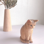 うつむきねこ　　【猫】【木彫り】【彫刻】