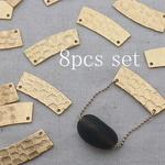 【再販】8個セット!真鍮 デザインカーブプレート　チャーム/コネクタ　