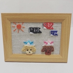 【送料無料】刺繍　フレーム　インテリア　こいのぼり　トイプードル