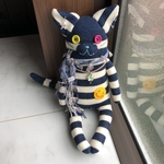 ソックキャット ☆ スマイルワッペンの青しまねこくん