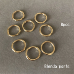 【8個】20×21 ゴールド　リング　メタル　メタリック　チャームパーツ　