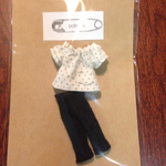 水玉スモックブラウスセット(白)