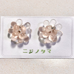 〜送料無料〜 Sサイズ ニジノタマの耳飾り【マットピンク】ピアス イヤリング